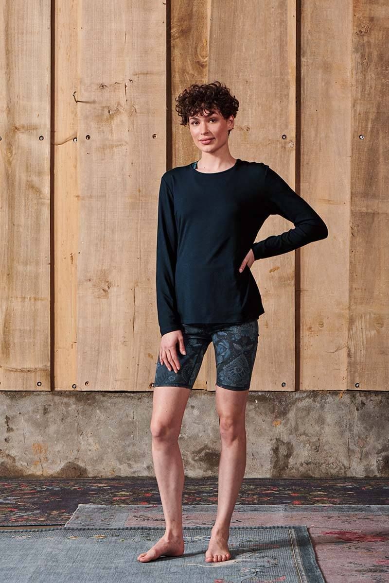 Top Long Sleeve Solid Blue