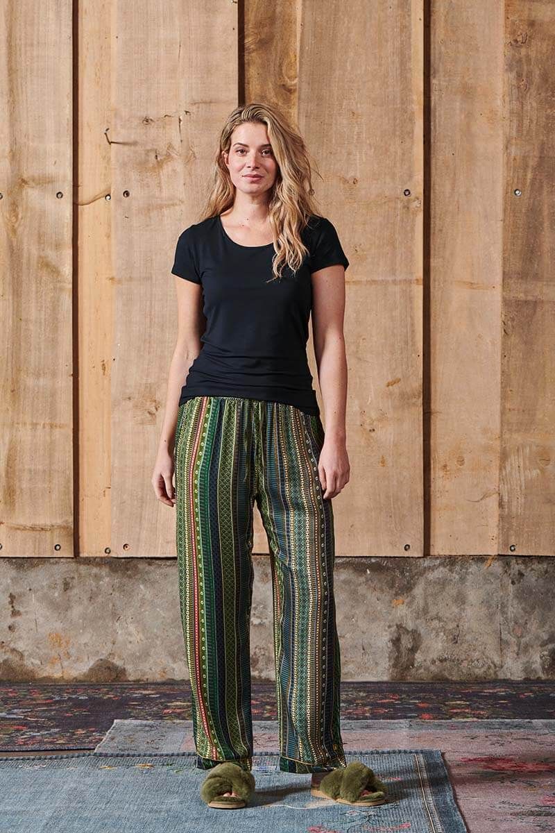 Lange Broek Ribbon Groen/blauw