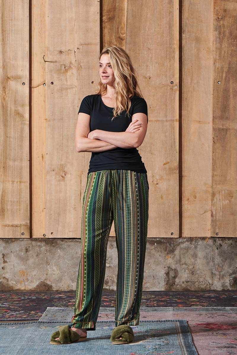 Lange Broek Ribbon Groen/blauw