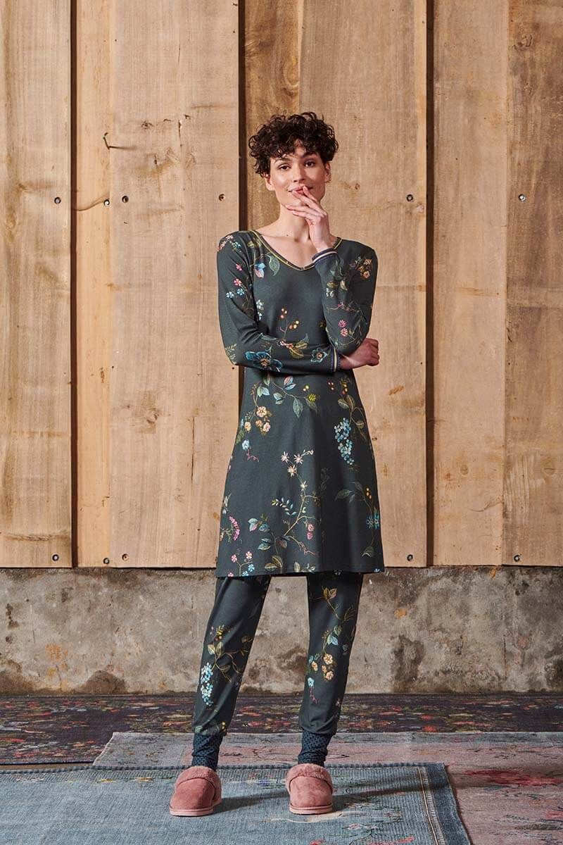 Lange Hose Kawai Flower Dunkelblau