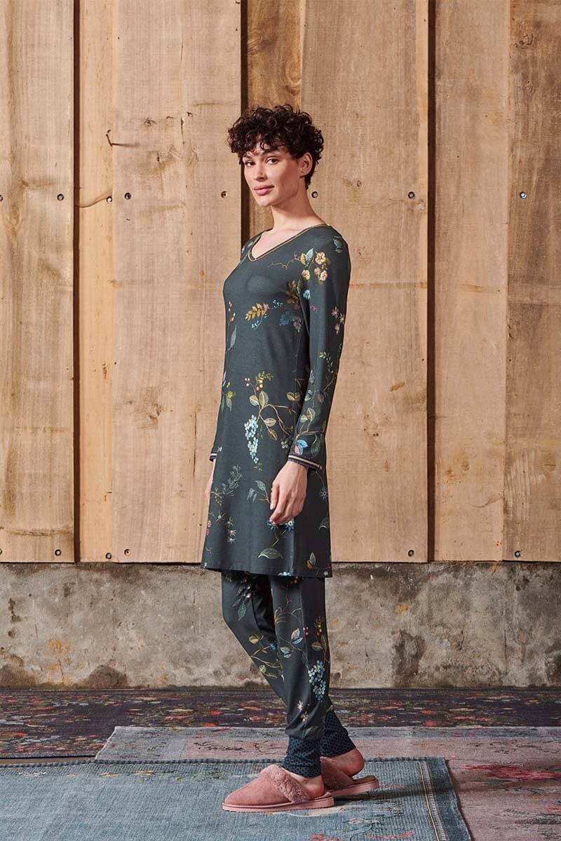 Lange Hose Kawai Flower Dunkelblau