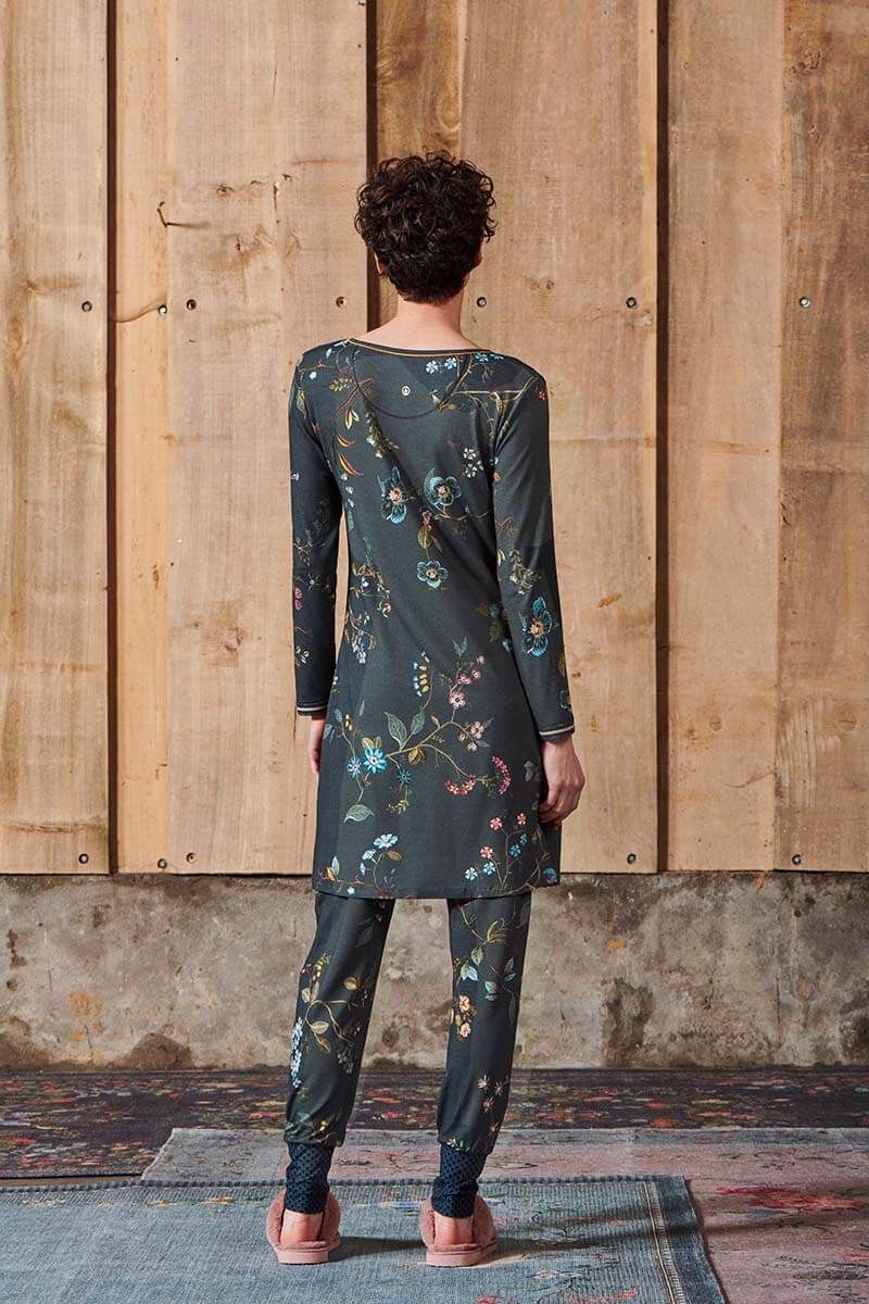 Lange Hose Kawai Flower Dunkelblau