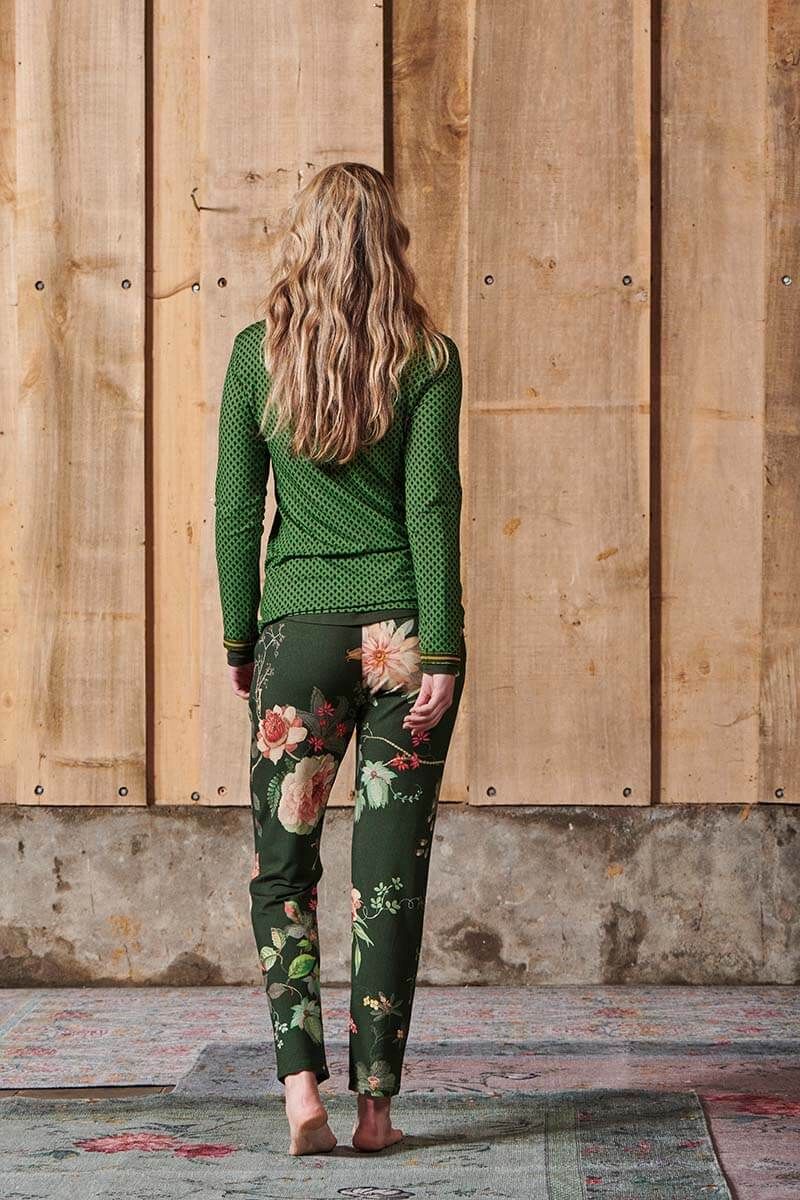 Lange Hose Tokyo Bouquet Dunkelgrün