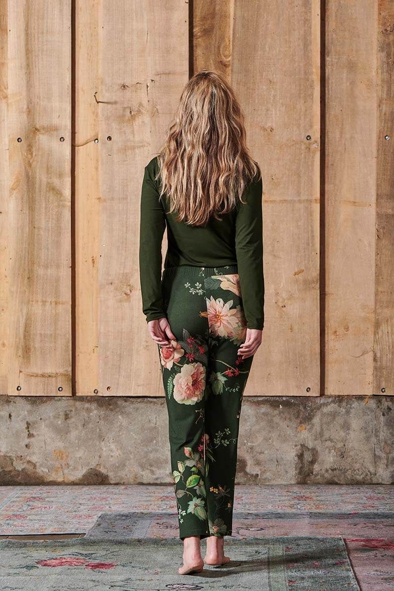 Lange Broek Tokyo Bouquet Donkergroen