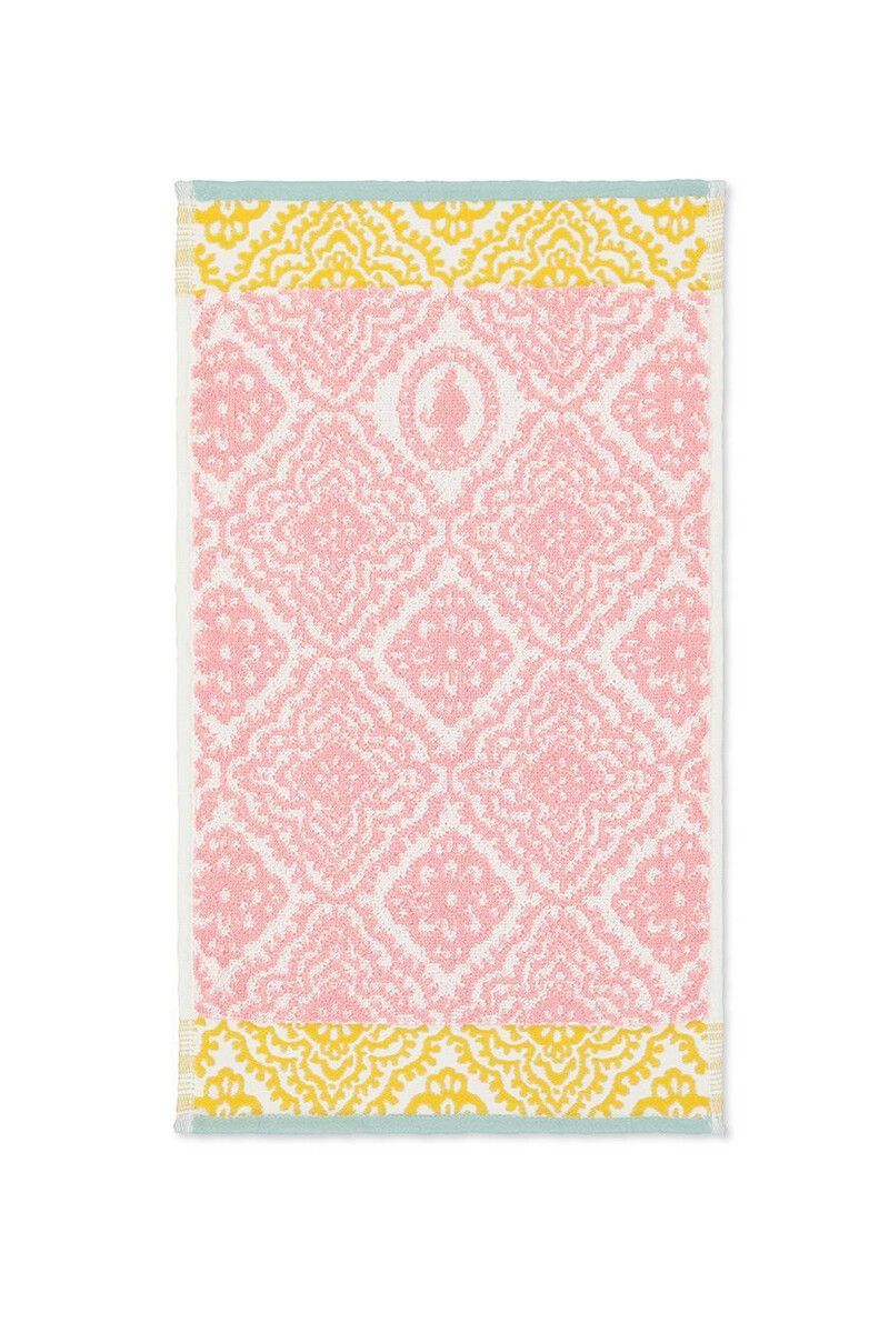 Gästehandtuch Jacquard Check rosa 30x50 cm