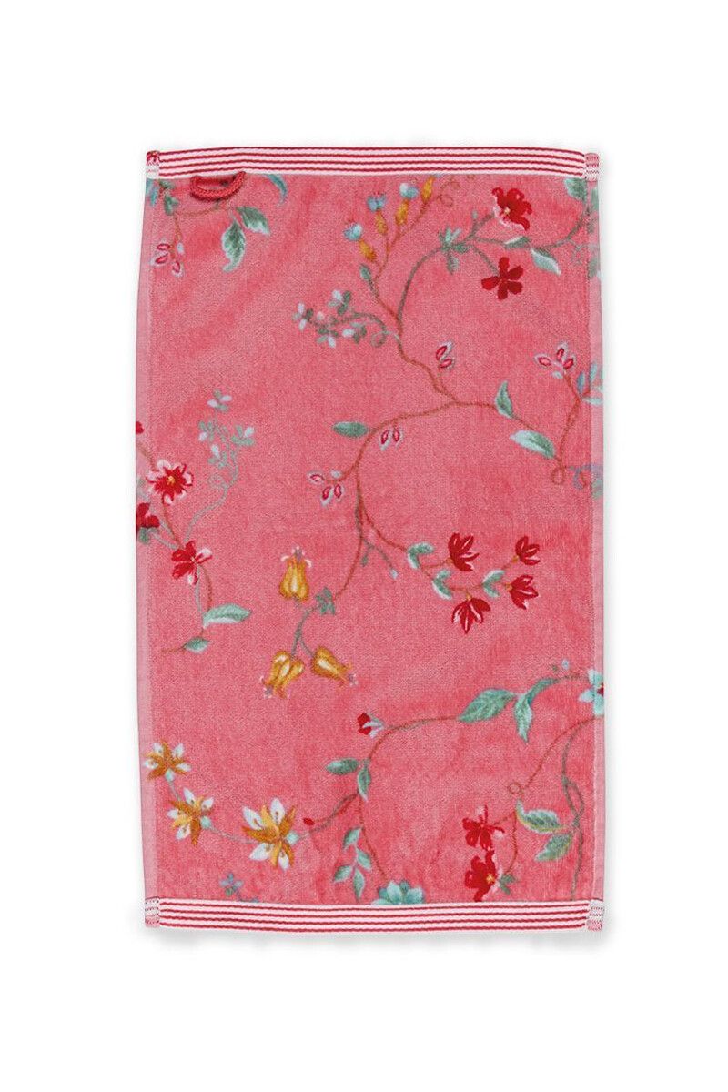 Gastendoek Les Fleurs Roze 30x50 cm
