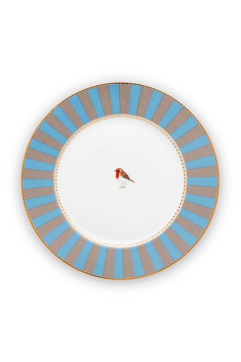 Love Birds Pastry Plate Blue/Khaki 17 cm