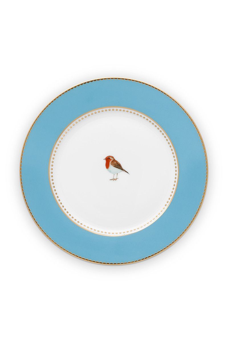 Love Birds Gebaksbord Blauw 17 cm