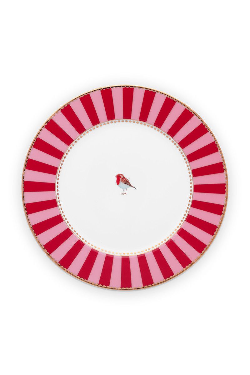 Pip Studio Assiette à dessert Love Birds en coloris rouge/rose 17