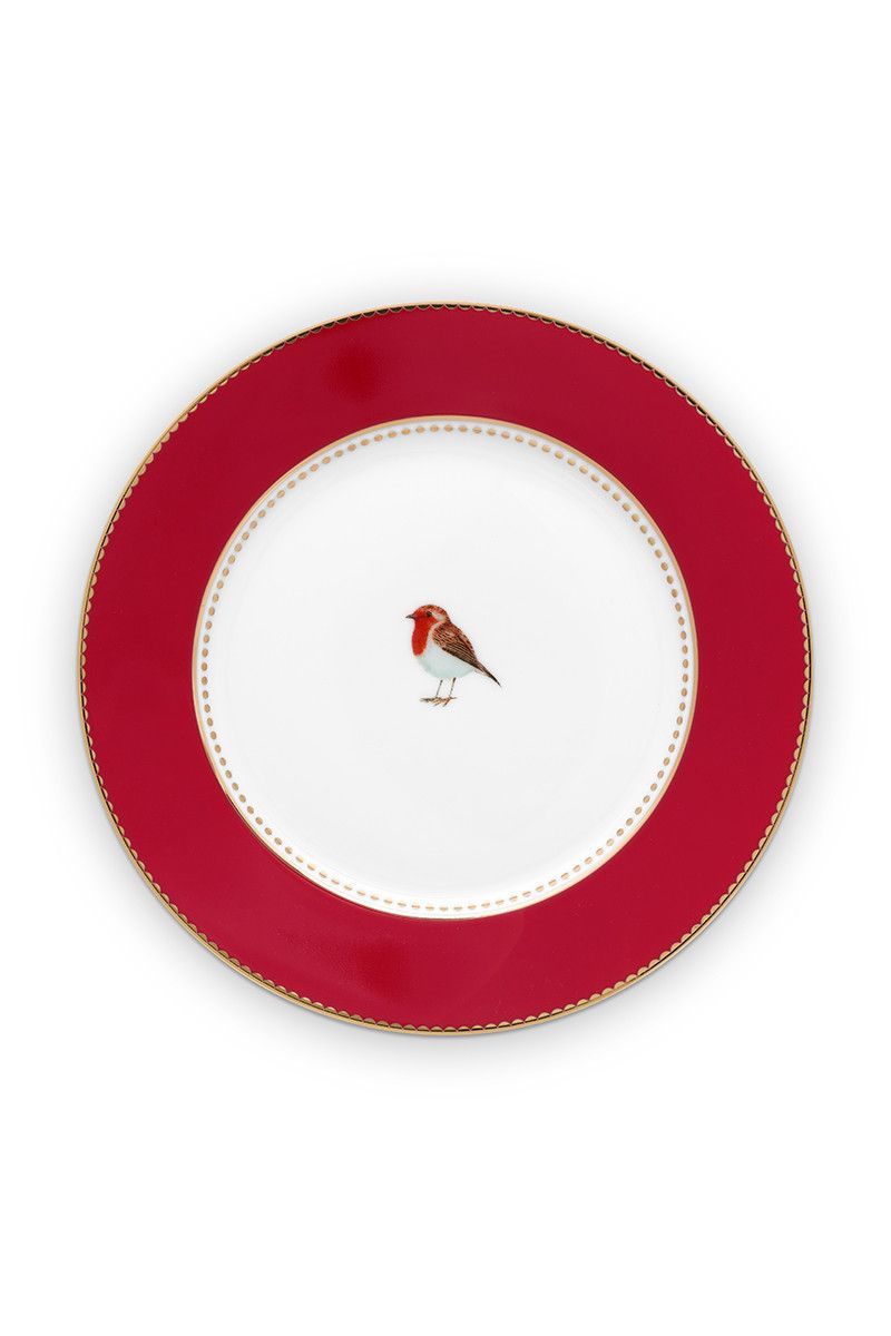 Love Birds Pastry Plate Red 17 cm
