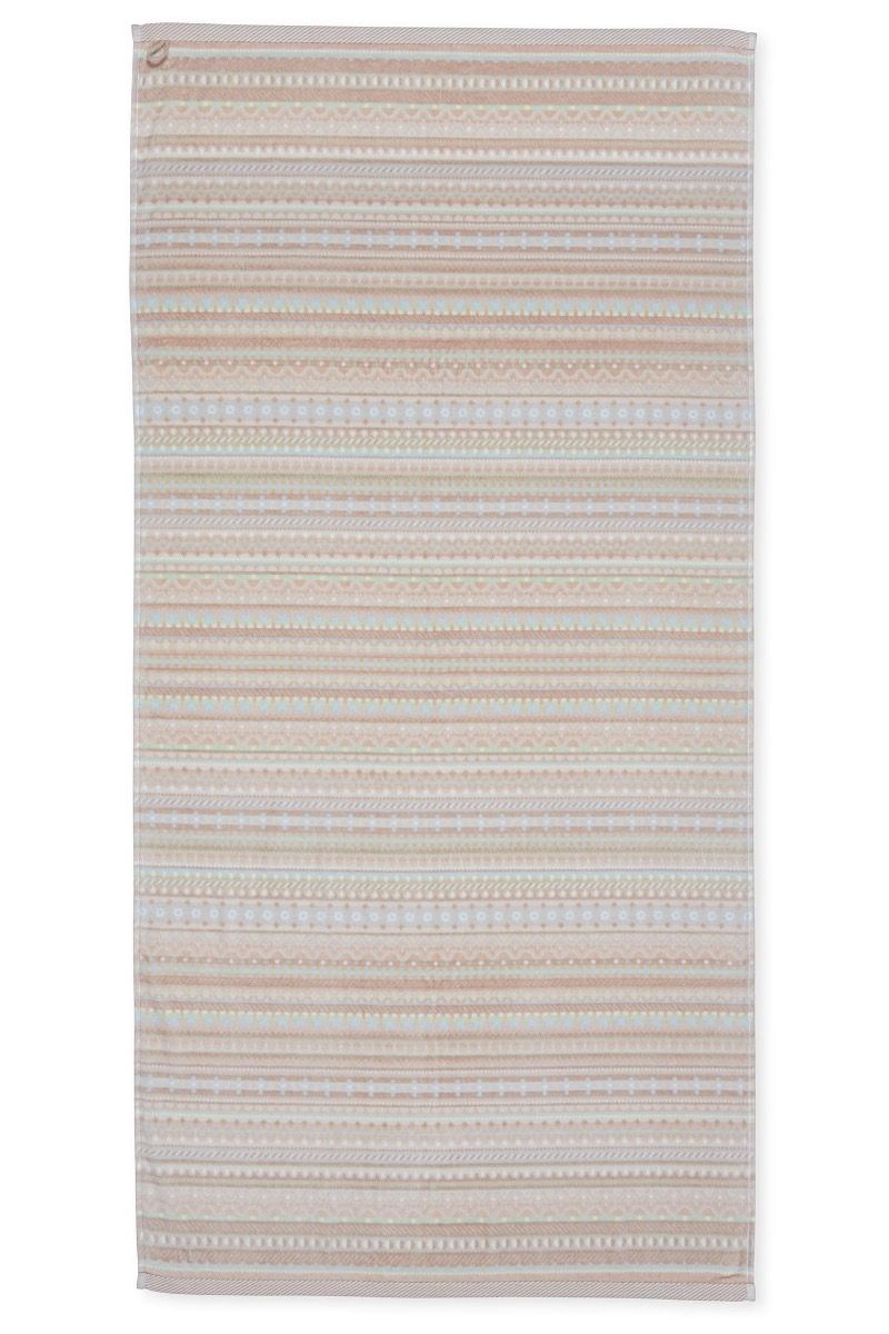 Große Handtuch Geometric Print Sand 70x140cm