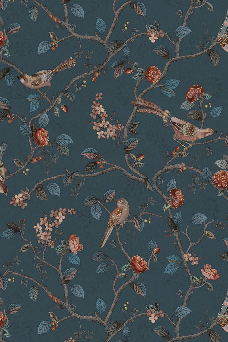 Pip Studio Good Nightingale Non-Woven Wallpaper Dark Blue