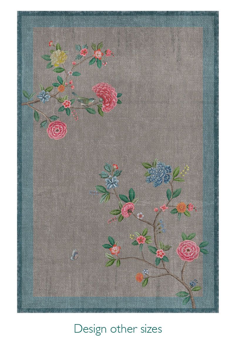Vloerkleed Good Morning by Pip Khaki/Blauw