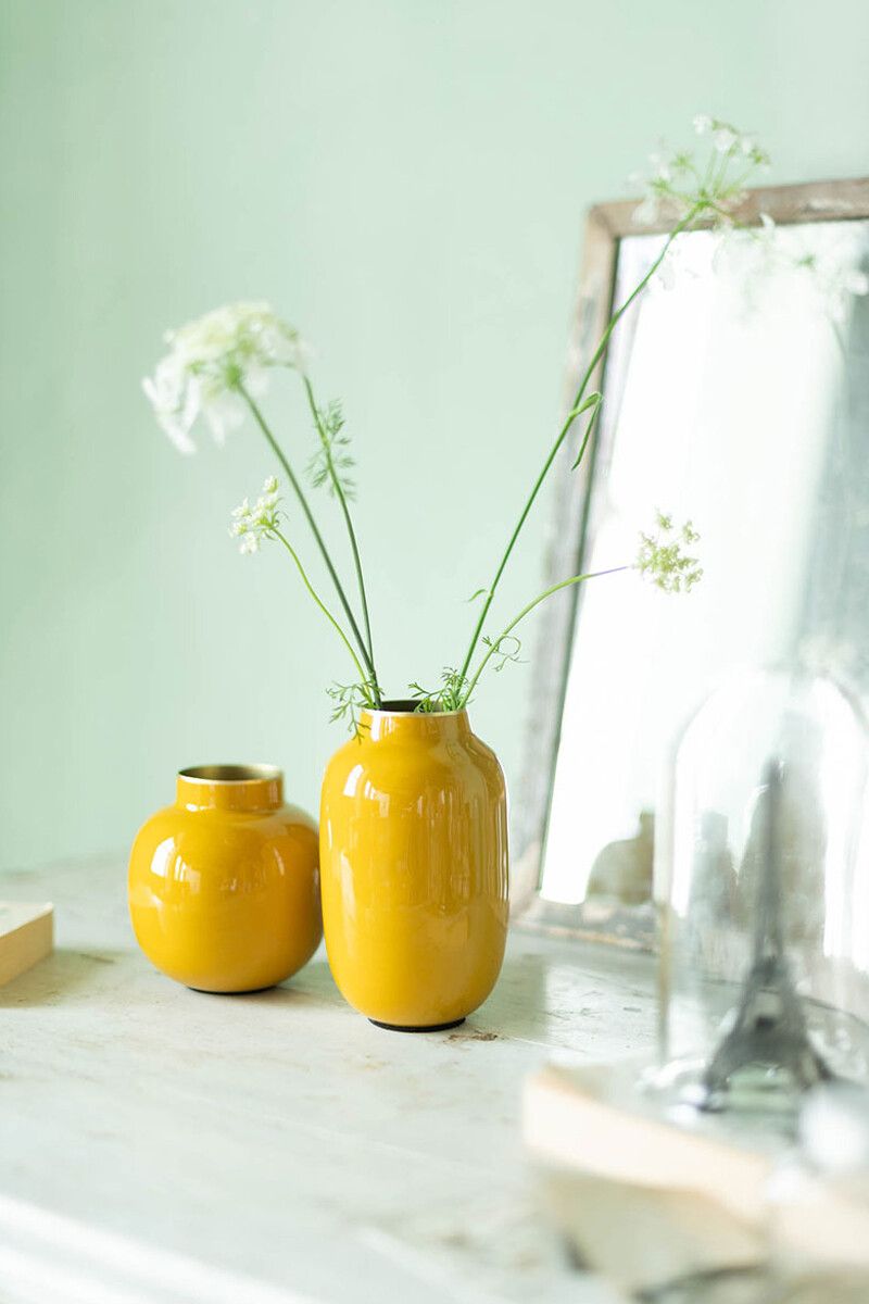Oval Mini Vase Yellow 14 cm