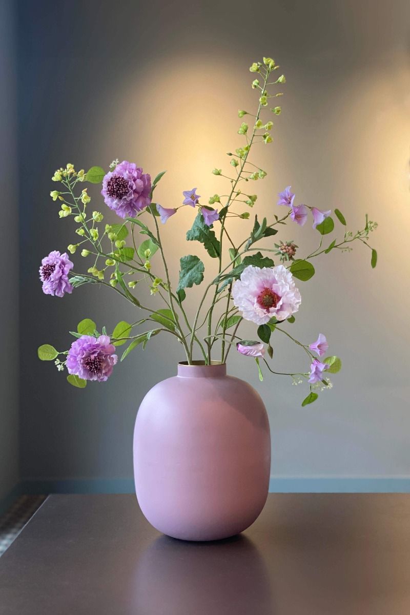 Metall Vase Matte Lila 32cm