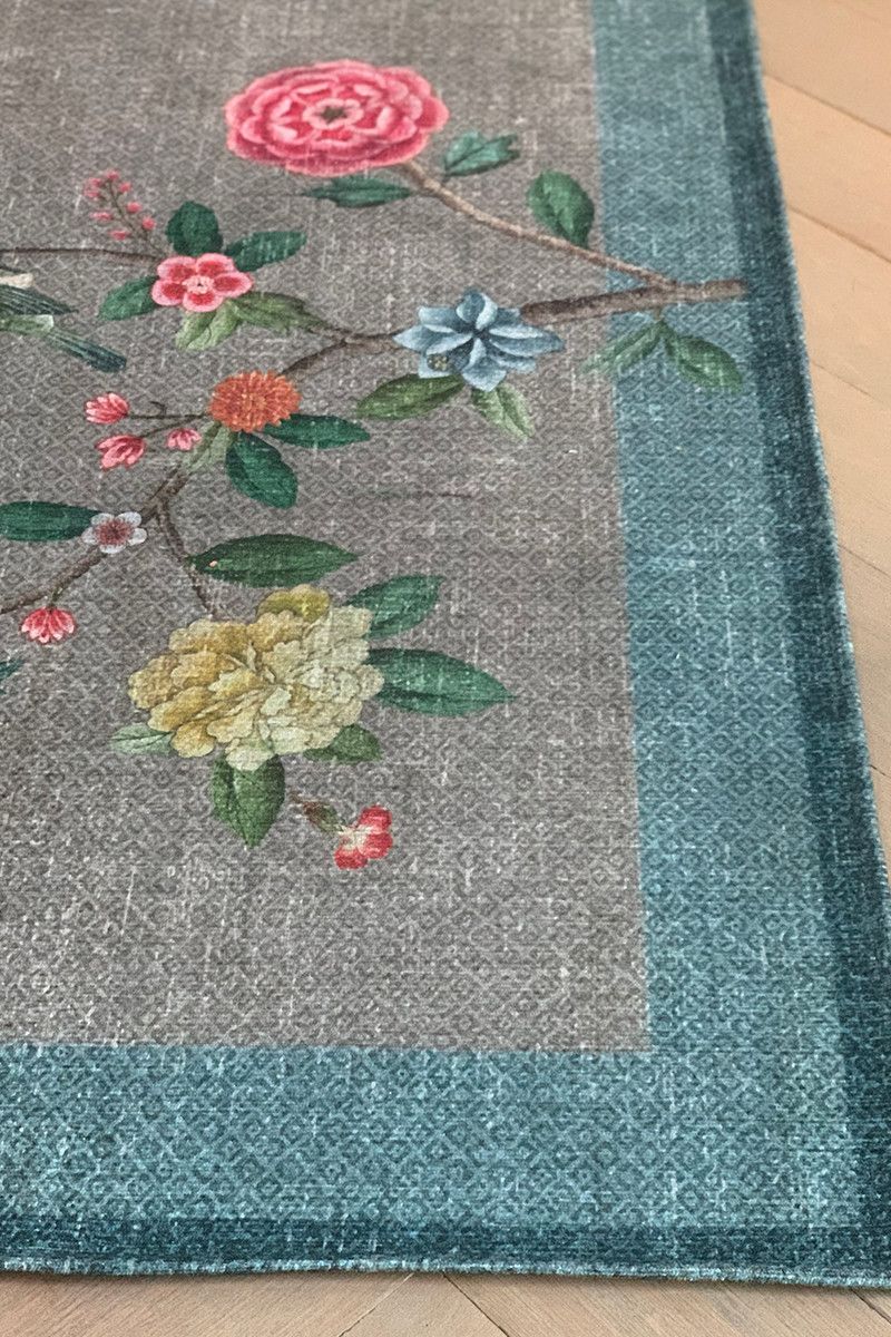 Vloerkleed Good Morning by Pip Khaki/Blauw