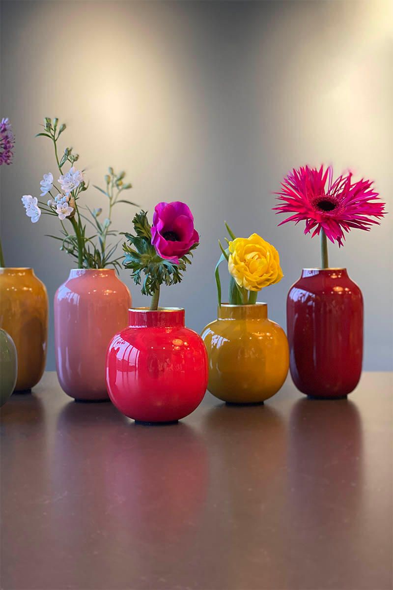 Runde Mini Vase Gelb 10 cm