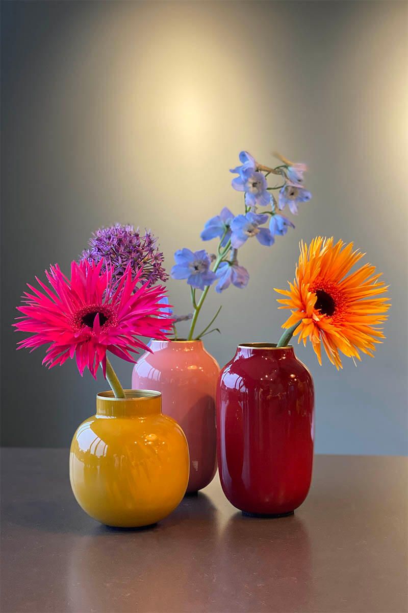 Ovale Mini Vase Rot 14 cm
