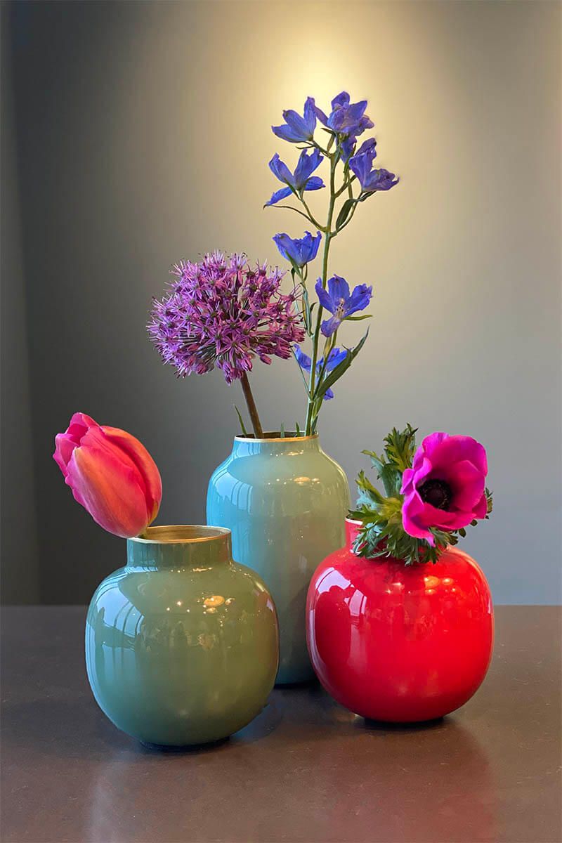 Runde Mini Vase Grün 10 cm