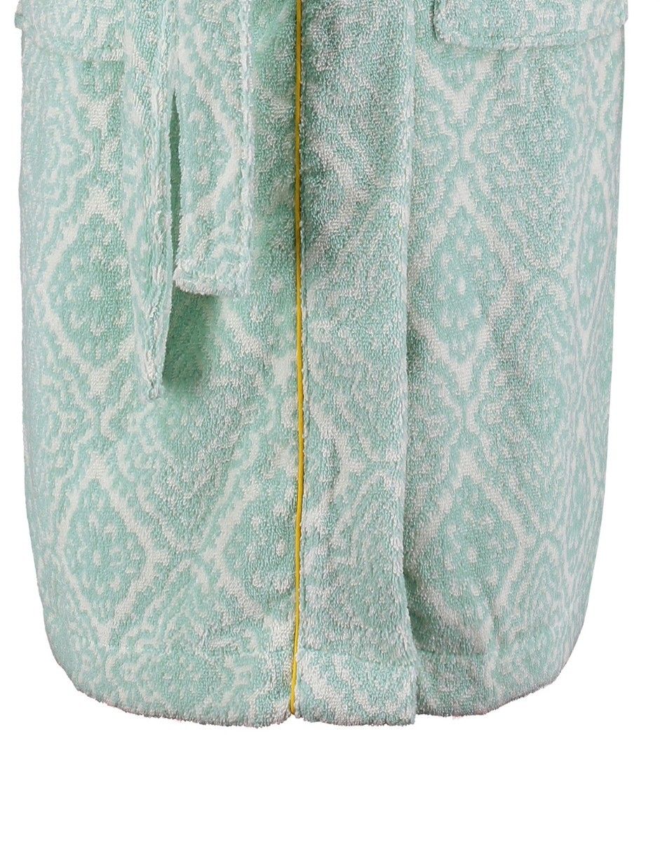 Badjas Jacquard Check Lichtblauw