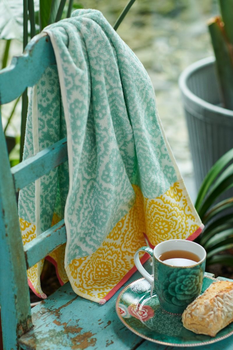 Waschlappen Set/3 Jacquard Check Hellblau 16x22 cm