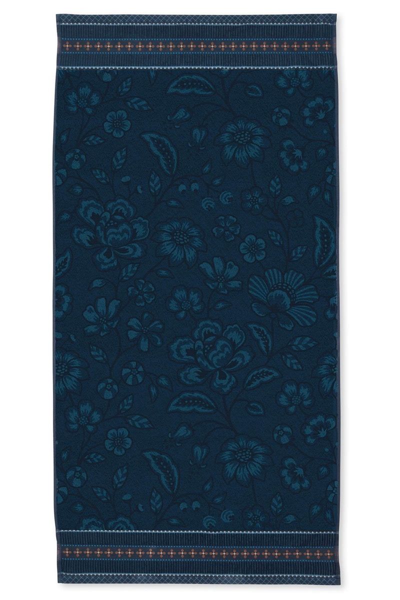 Große Handtuch Jasmin Jacquard Dunkelblau 70x140cm