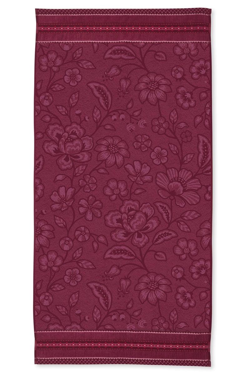 Große Handtuch Jasmin Jacquard Dunkelrosa 70x140cm