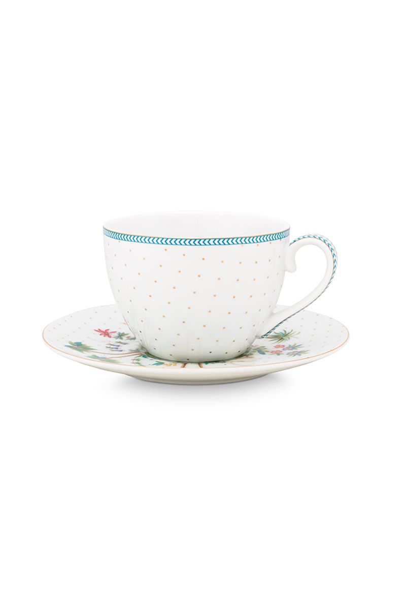Cup & Saucer Jolie Dots Gold Blue