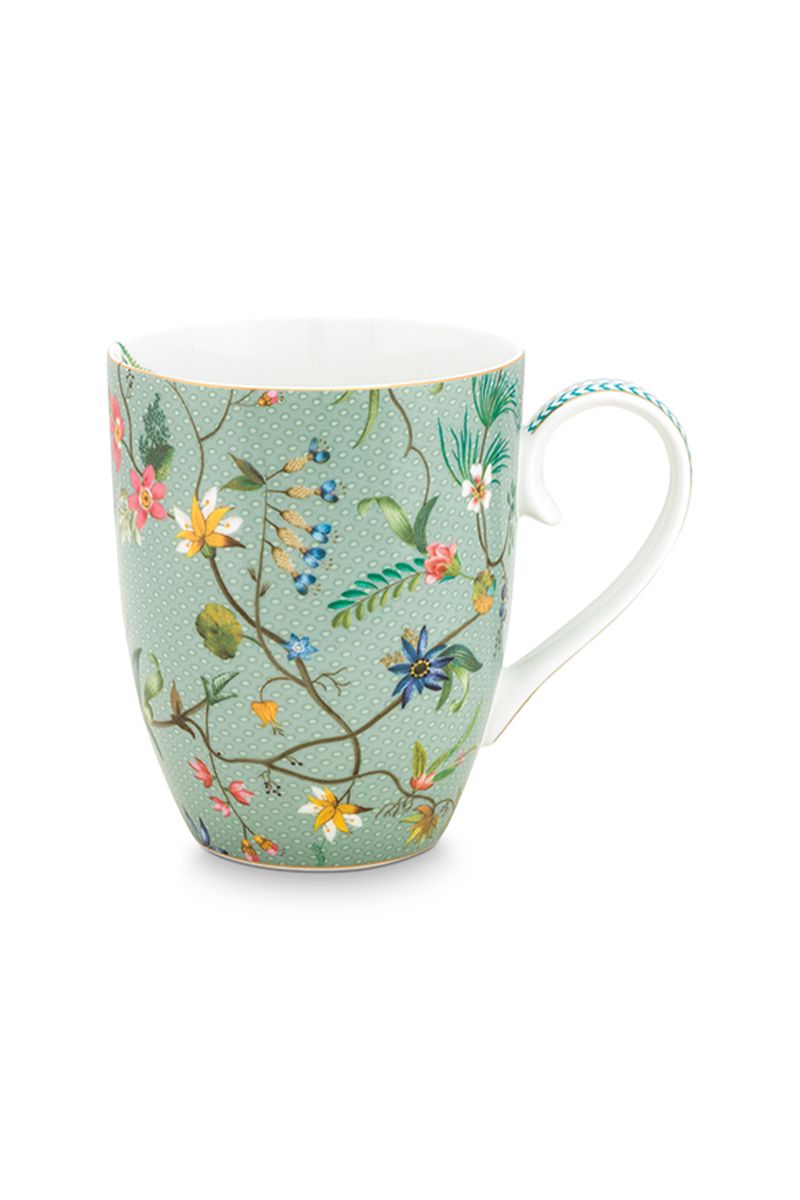 Lot de 2 Tasses de Grande Taille à Fleurs Jolie en Coloris Bleu