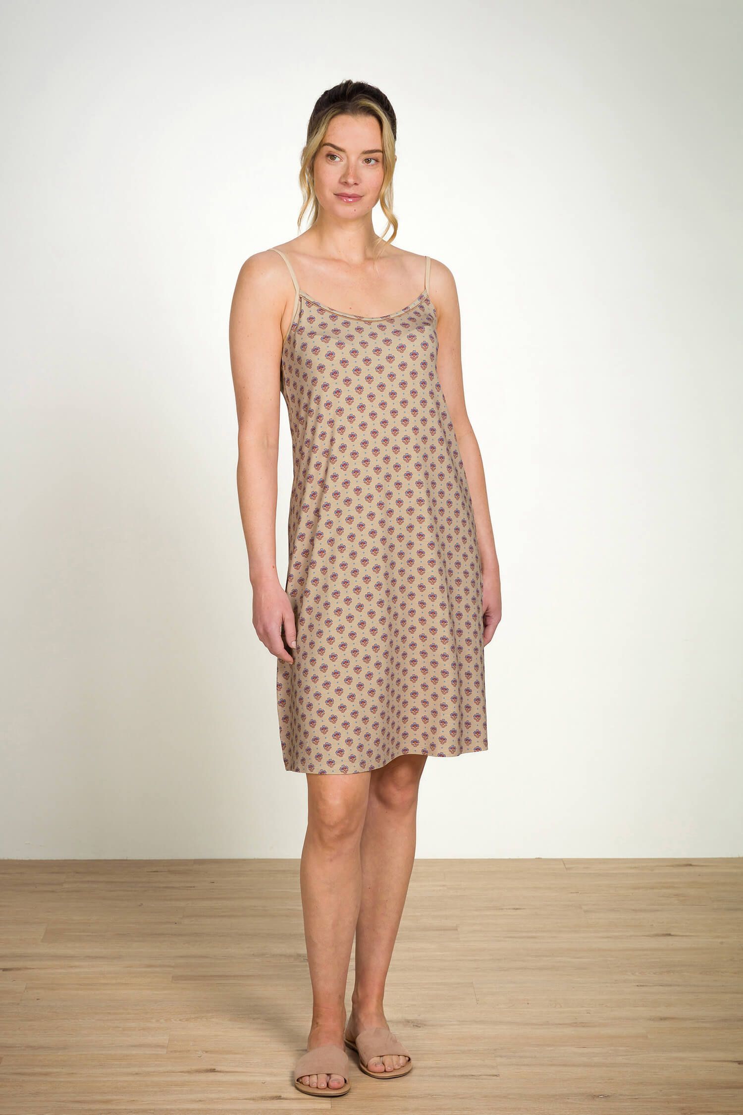 Diezel Nachthemd Mouwloos Jaipur Flower Khaki/Blauw