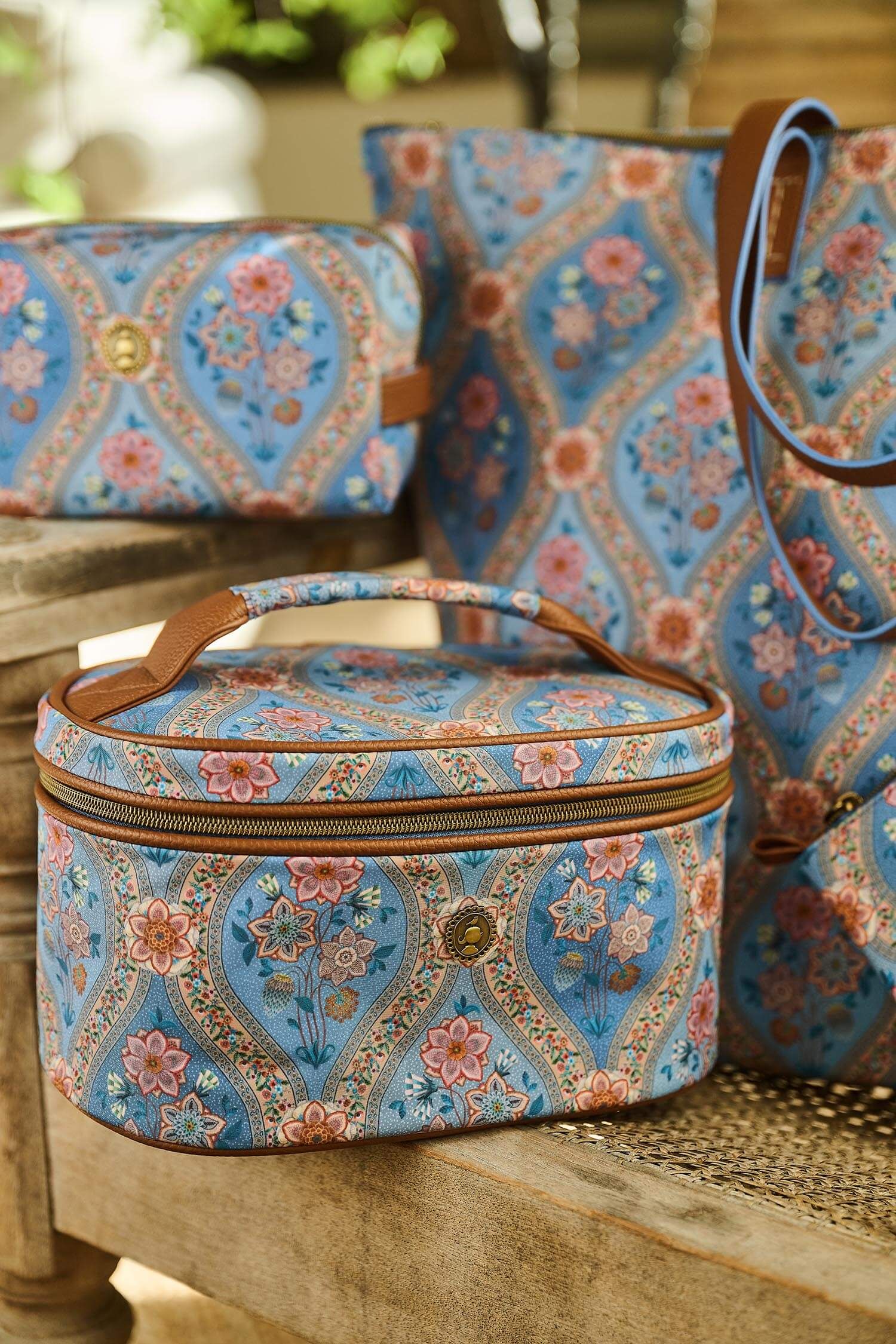 Beauty Case Cleo Ornamento Blauw