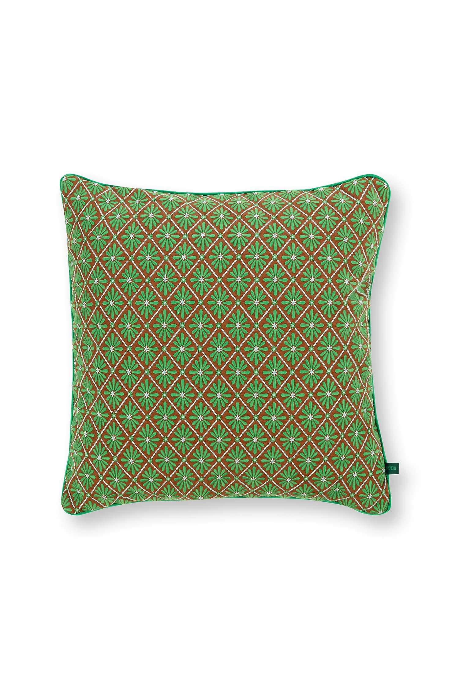 Cousin Décoratifs Giyani Embroidery Vert