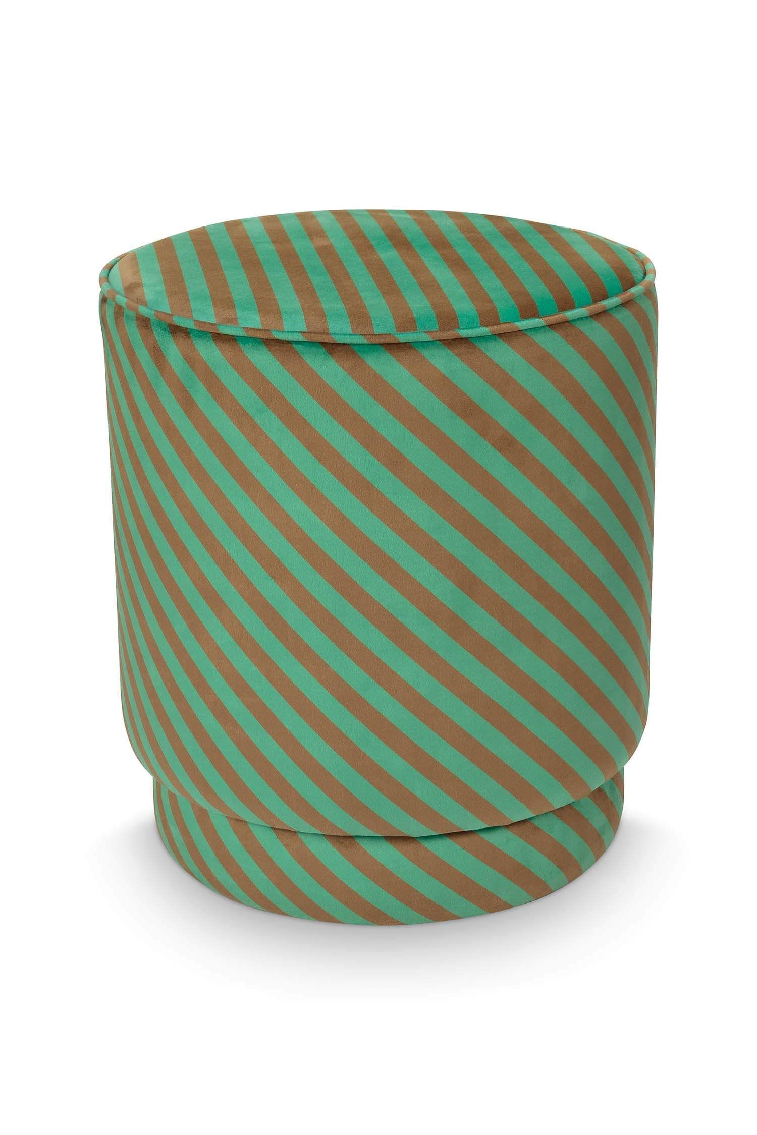 Pouf Block Stripe Vert