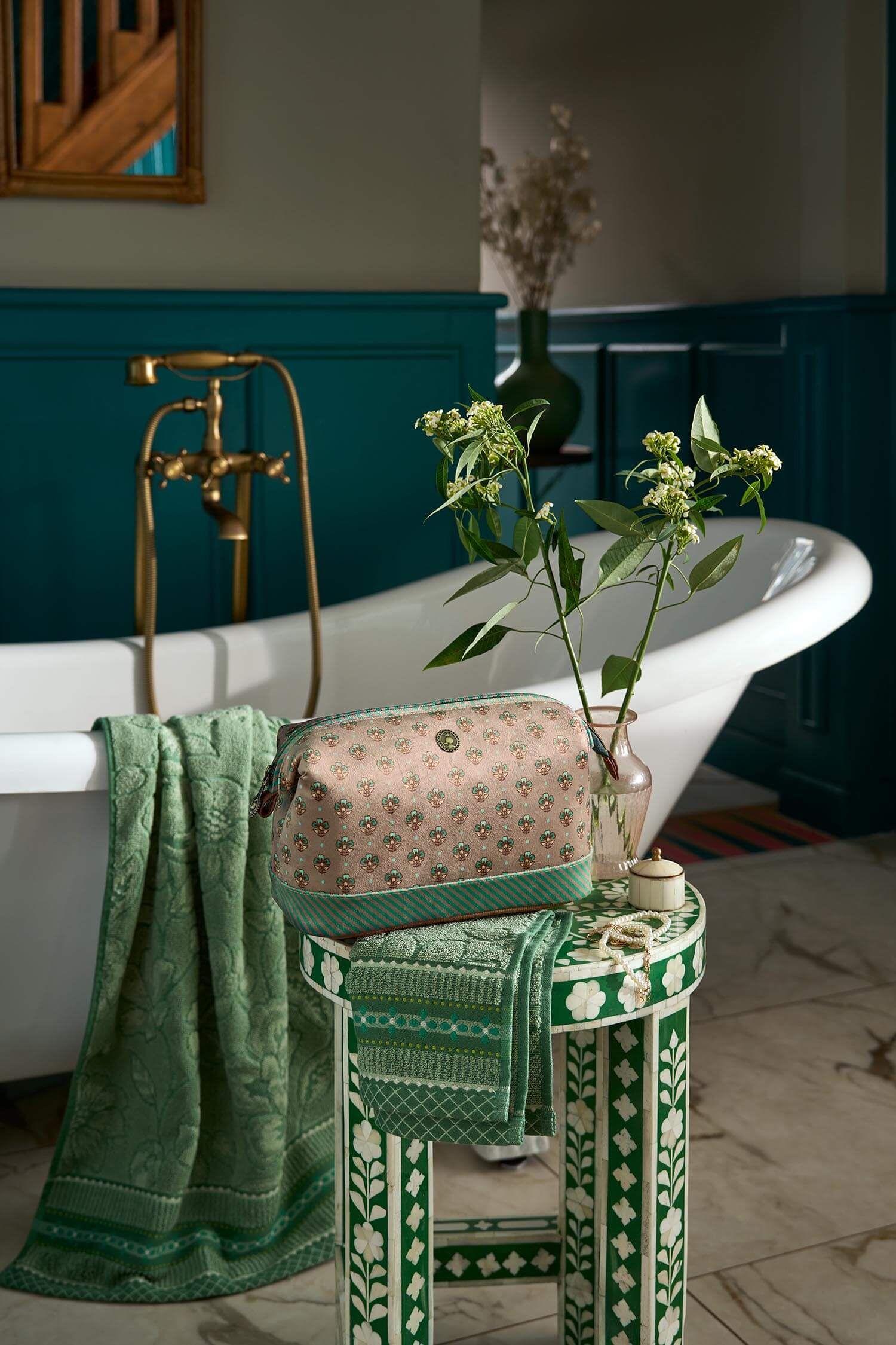 Necessaire Cooper Groß Jaipur Flower Grün