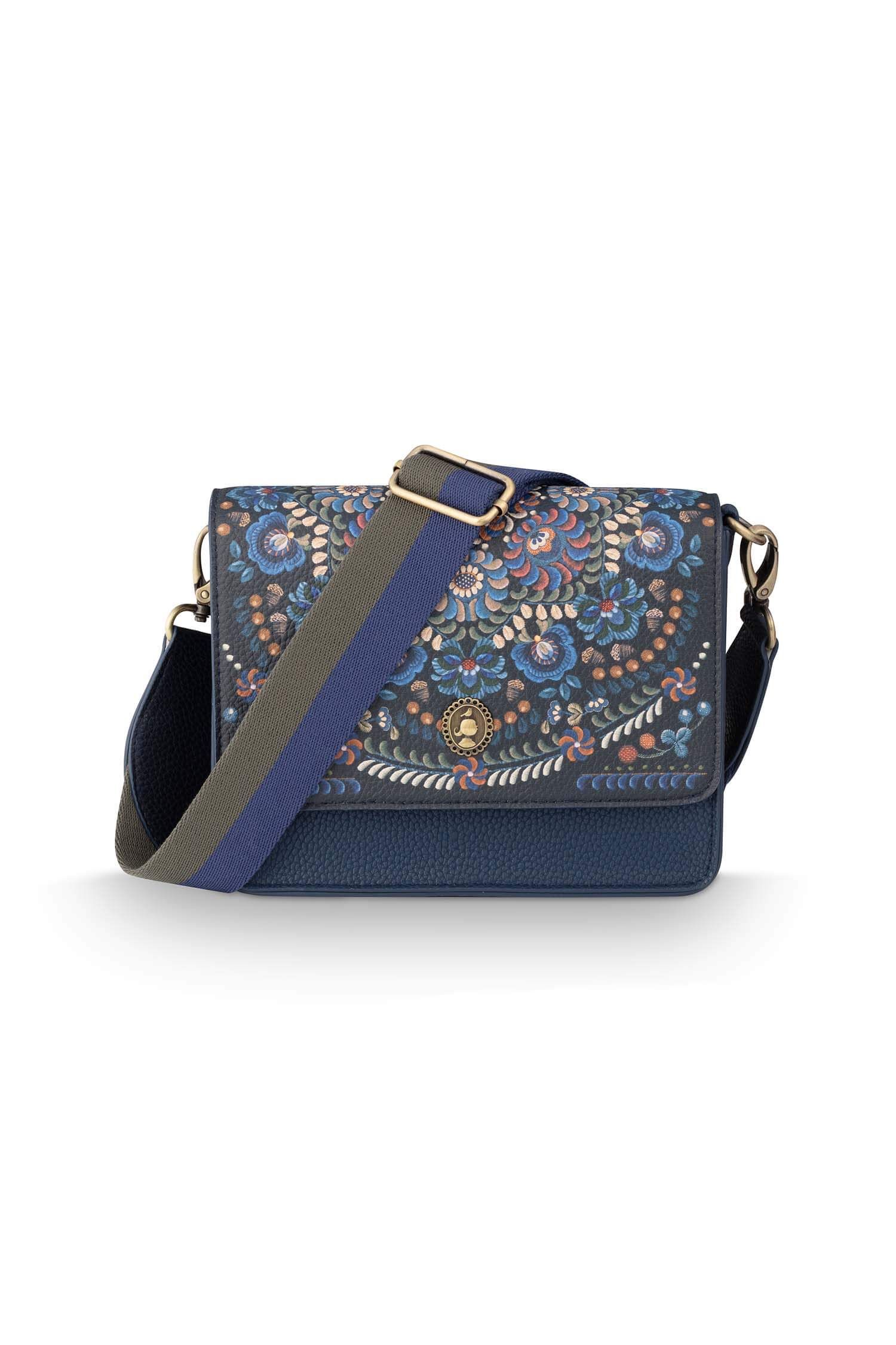 Schultertasche Fenna Klein Il Ricamo Blau