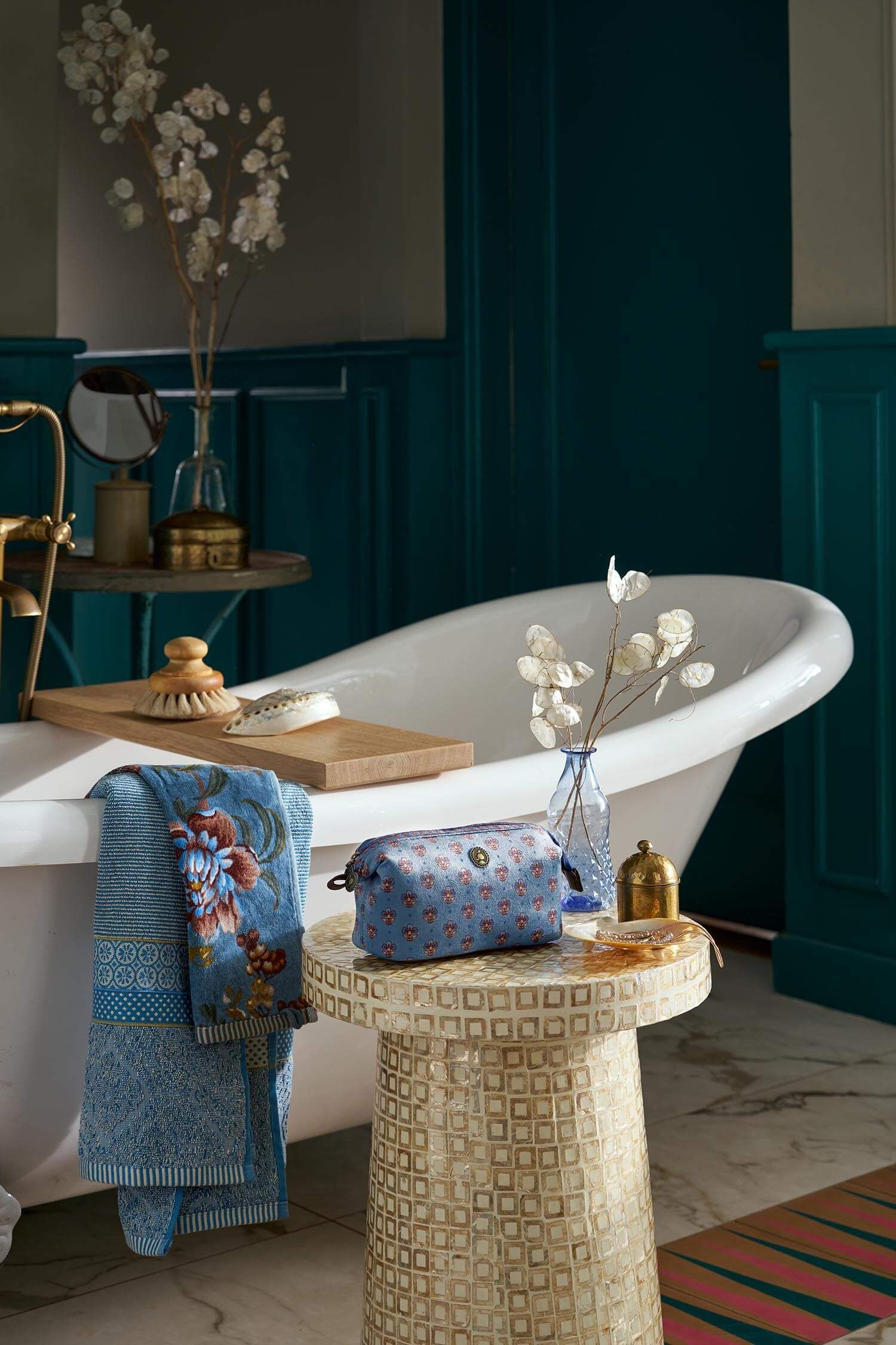 Necessaire Cooper Klein Jaipur Flower Blau