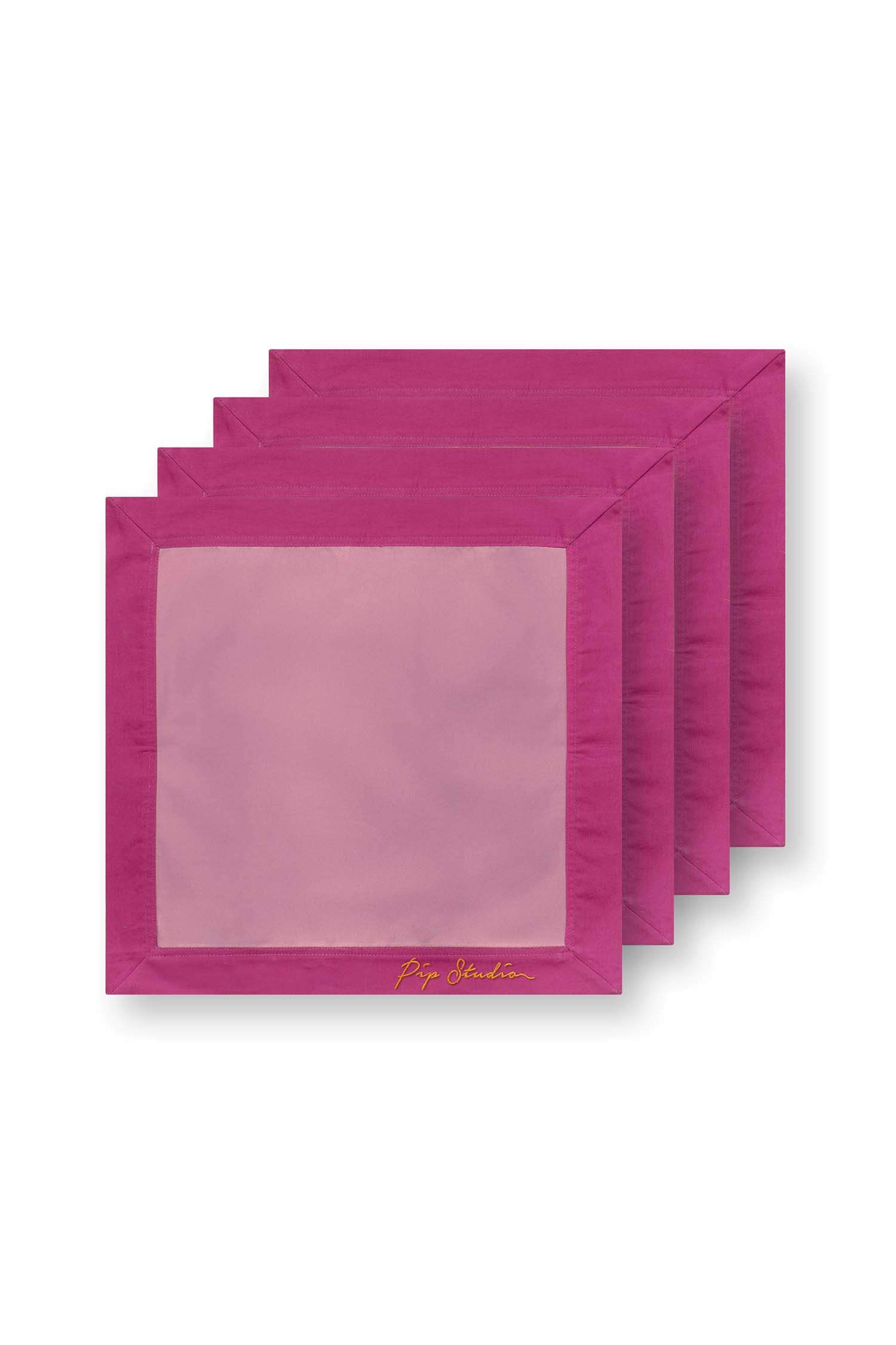 Set/4 Servetten Pip's Deerest Darling Roze