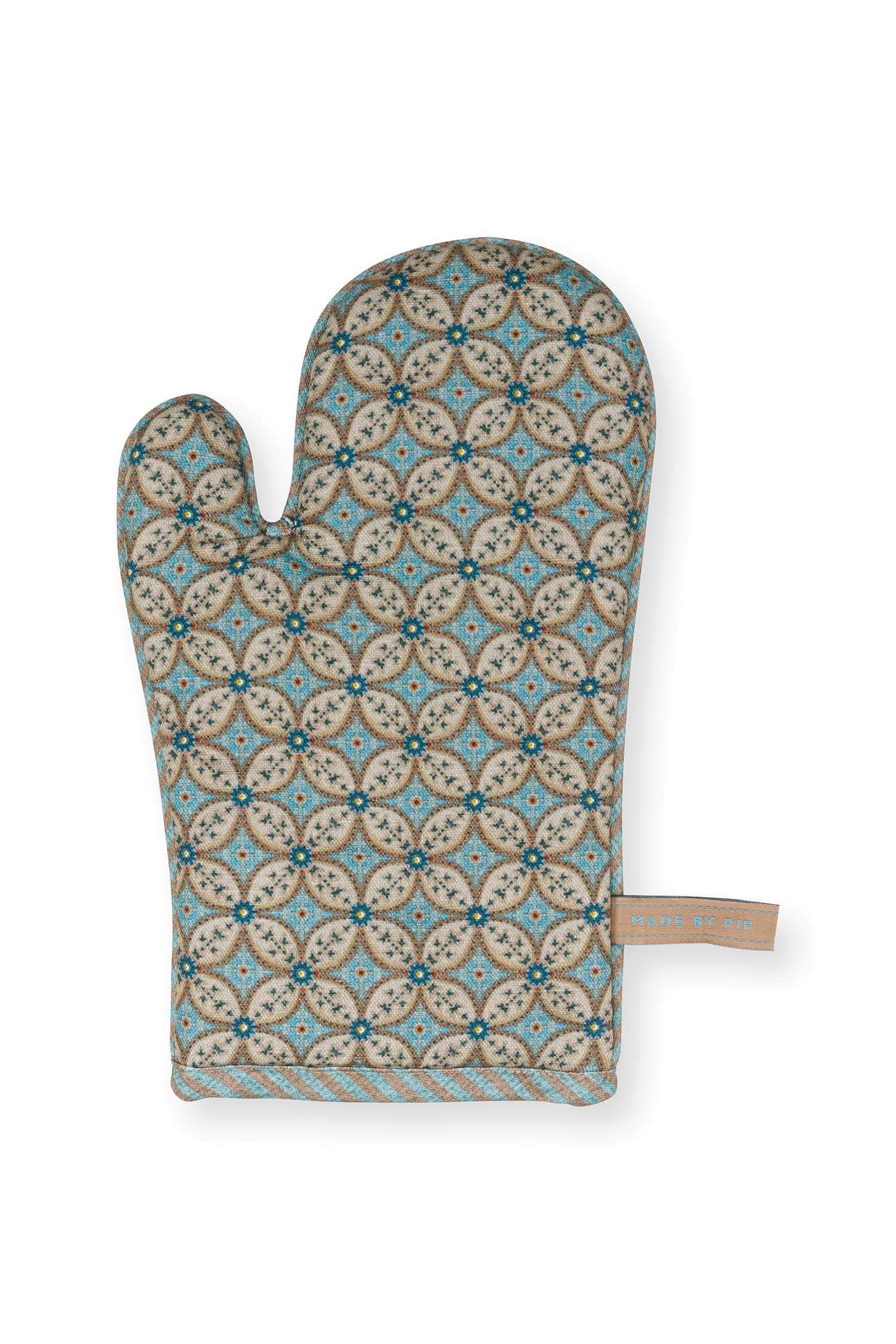 Ovenwant Blooming Tales Khaki/Blauw