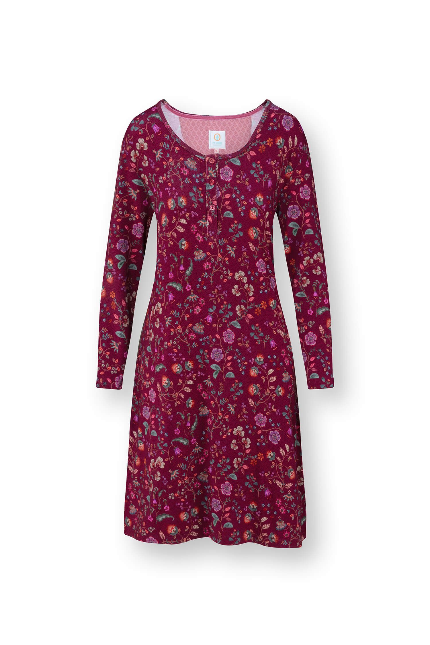 Desiree Chemise de Nuit à Manches Longues Flora Bangalore Rose Foncé