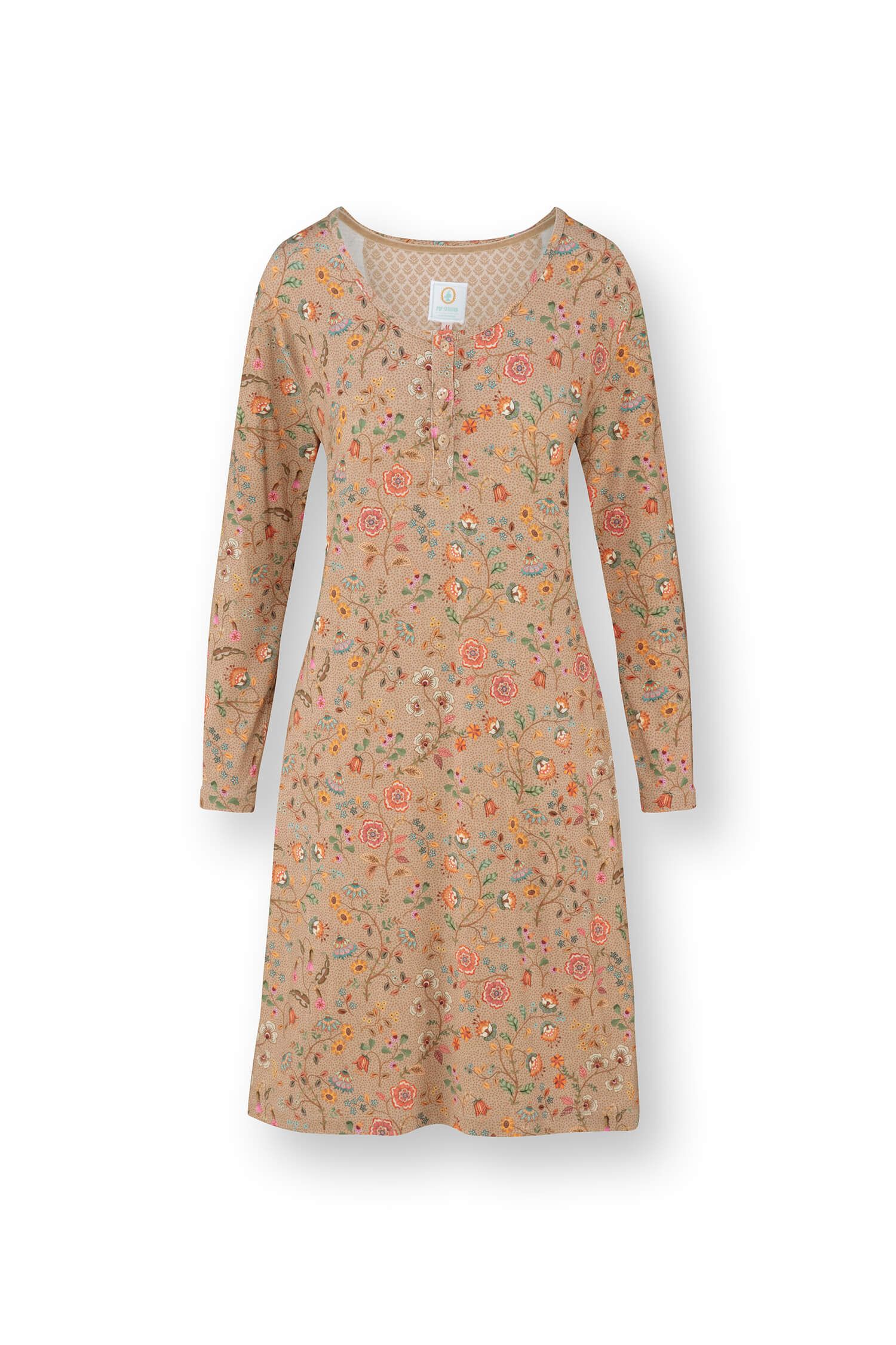 Desiree Chemise de Nuit à Manches Longues Flora Bangalore Sable