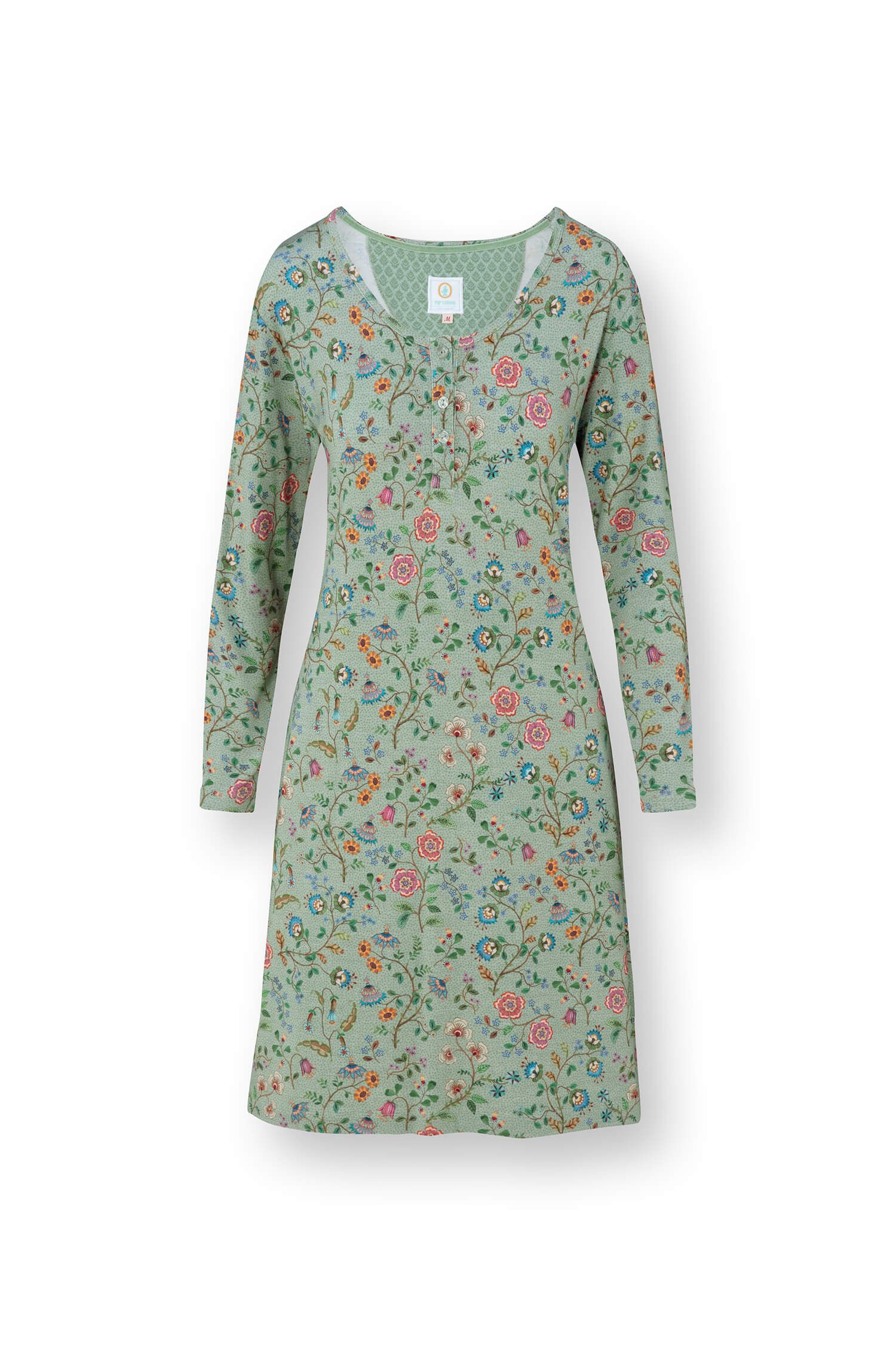 Desiree Chemise de Nuit à Manches Longues Flora Bangalore Vert