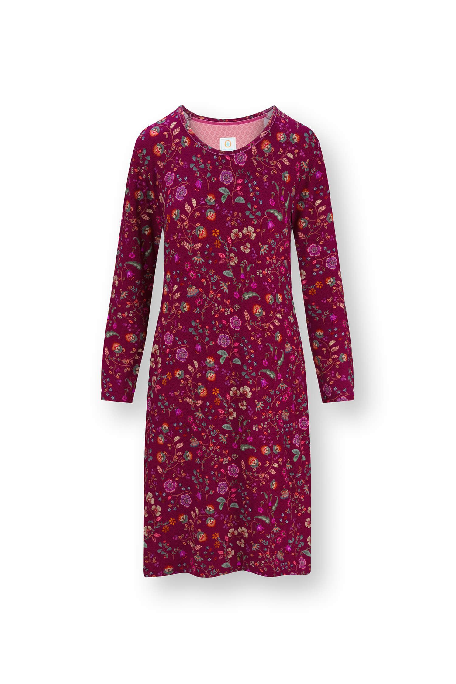 Destiny Chemise de Nuit à Manches Longues Flora Bangalore Rose Foncé