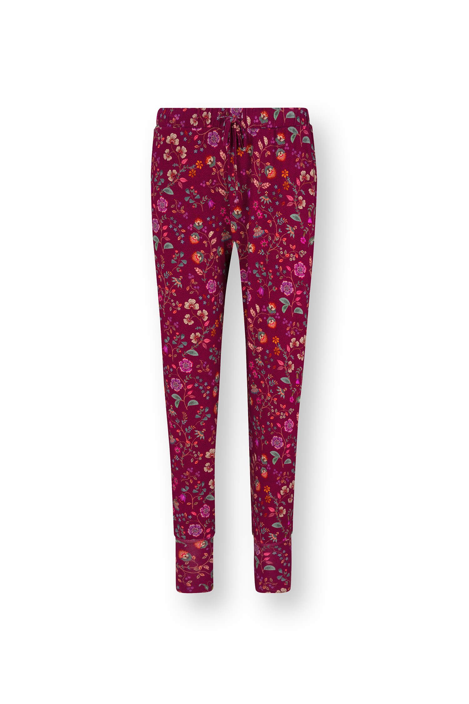 Bobien Lange Broek Flora Bangalore Donkerroze