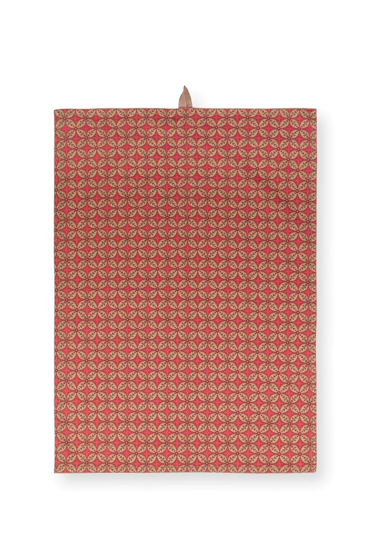Set/2 Theedoeken Blooming Tales Bustani-Pashmina Donkerrood