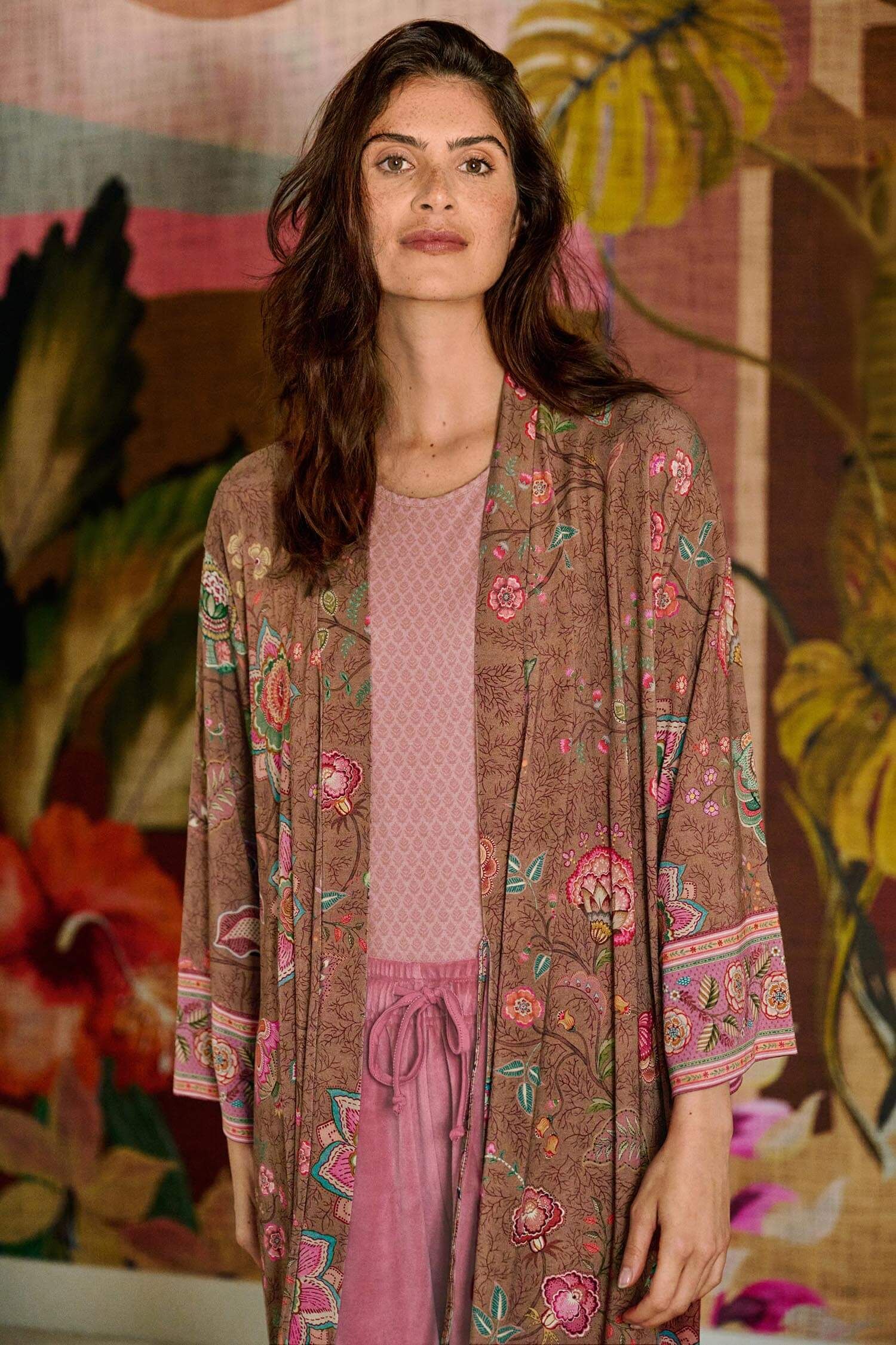 Naomi Kimono Mumbai Morning Brown