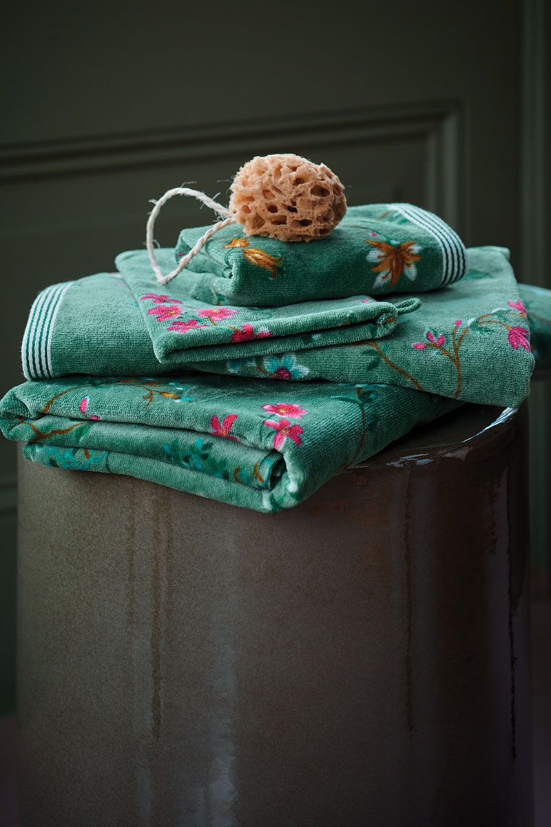 Large Bath Towel Les Fleurs Green 70x140 cm