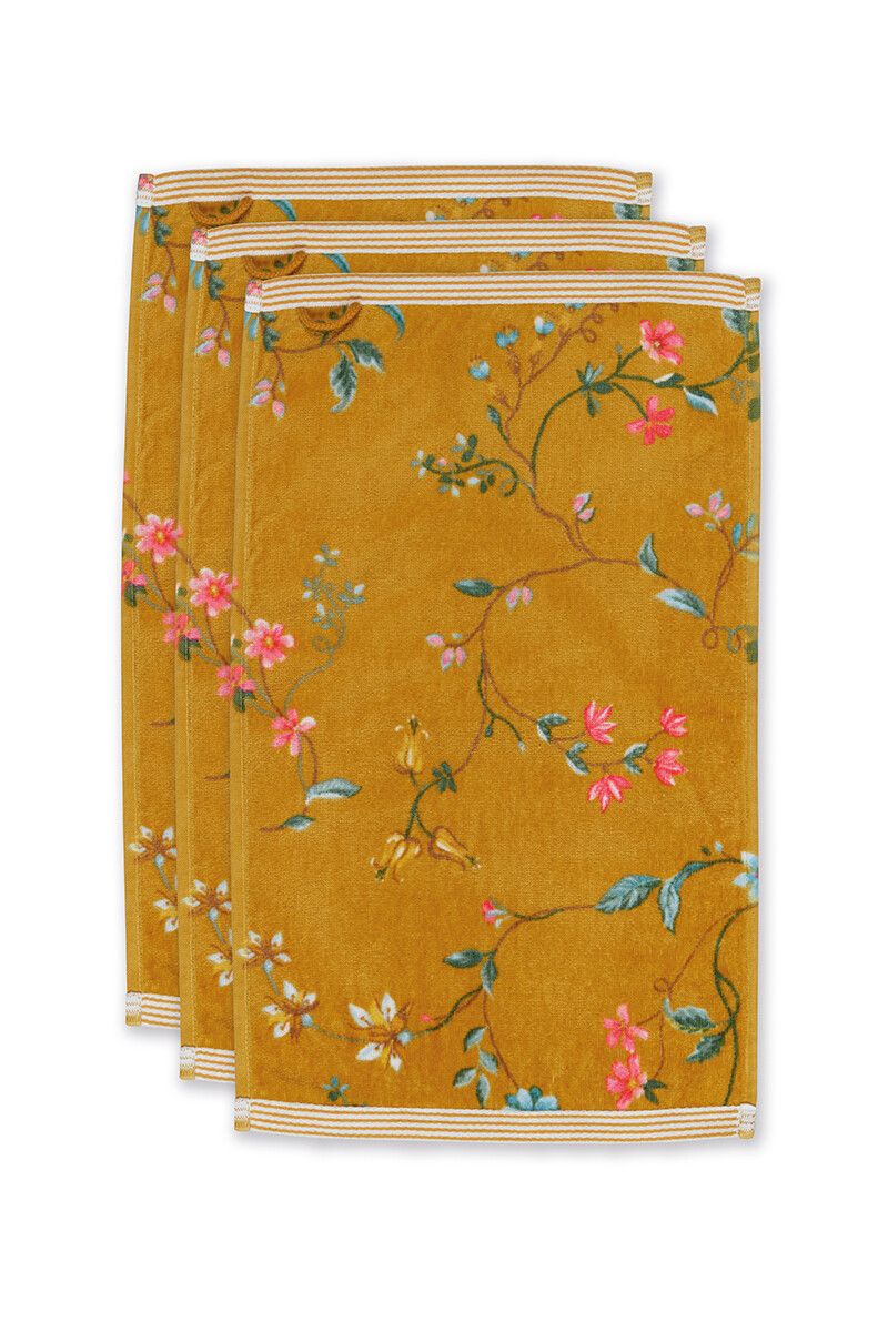 Guesttowel Set/3 Les Fleurs Yellow 30x50 cm