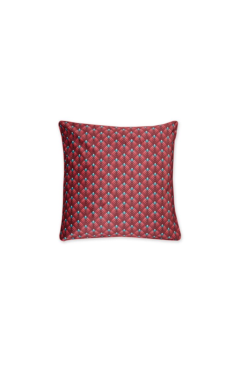 Cushion Square Velvet Lily Lotus Red
