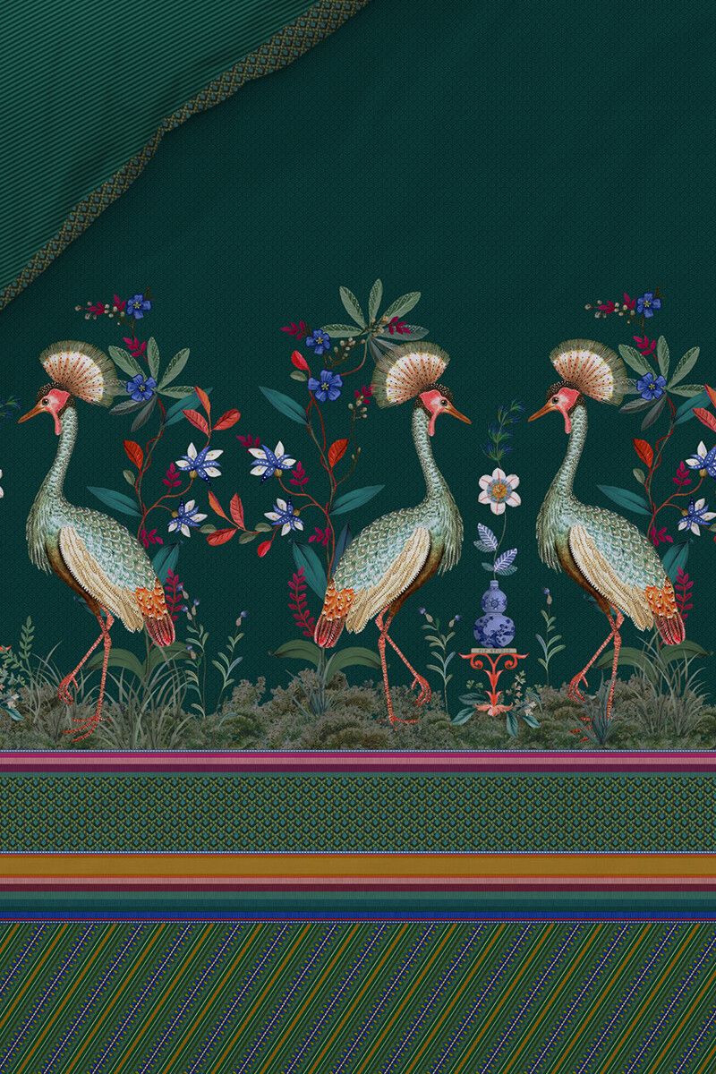 Bettbezug Birds in a Row Grün