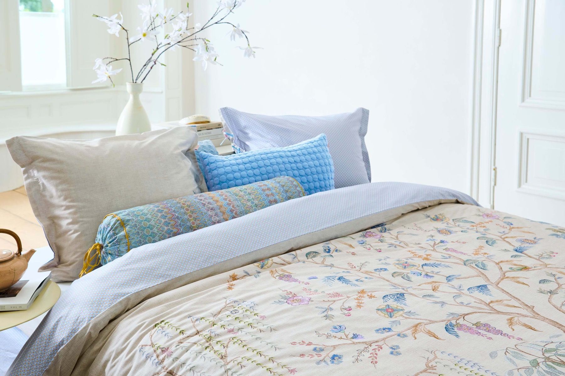 Ensemble housse de couette Marakele Blanc Cassé